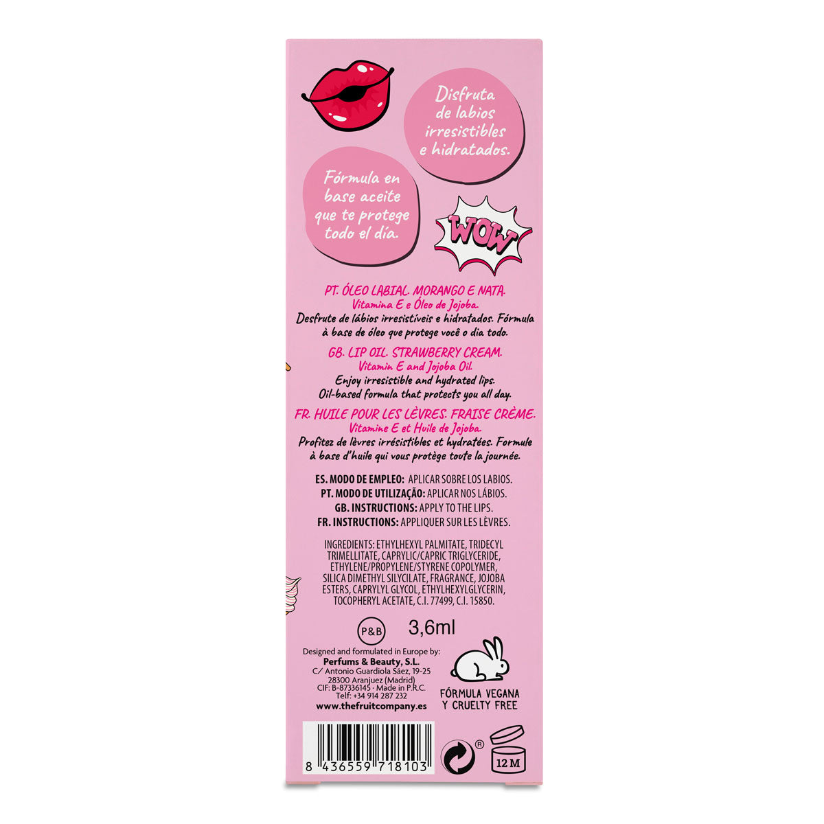 Aceite Labial Fresa Nata – Labios Suaves y Brillantes