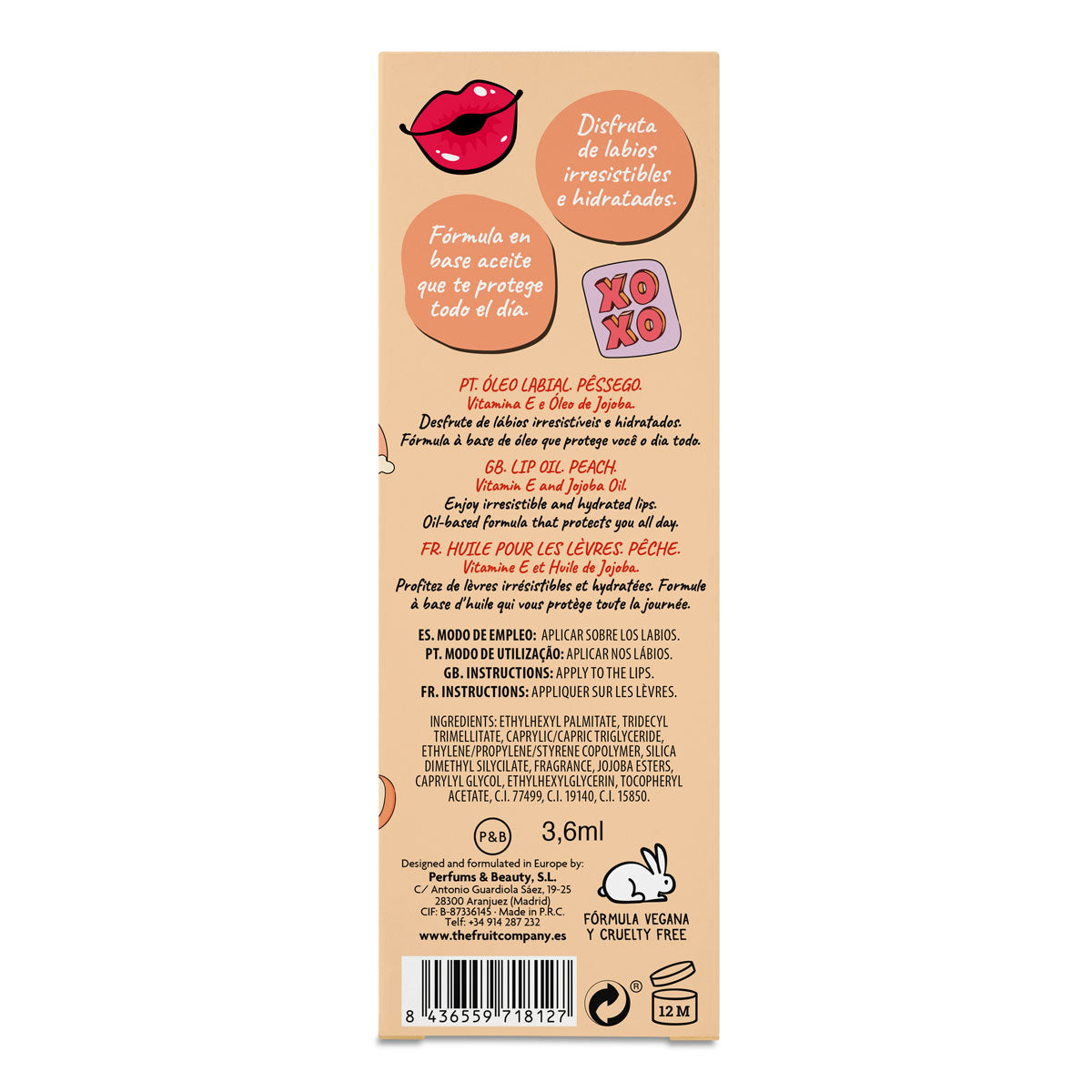 Aceite Labial Melocotón – Labios Suaves y Brillantes