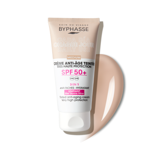 Crema Facial Antiedad SPF 50+ Color Medium 50 ml