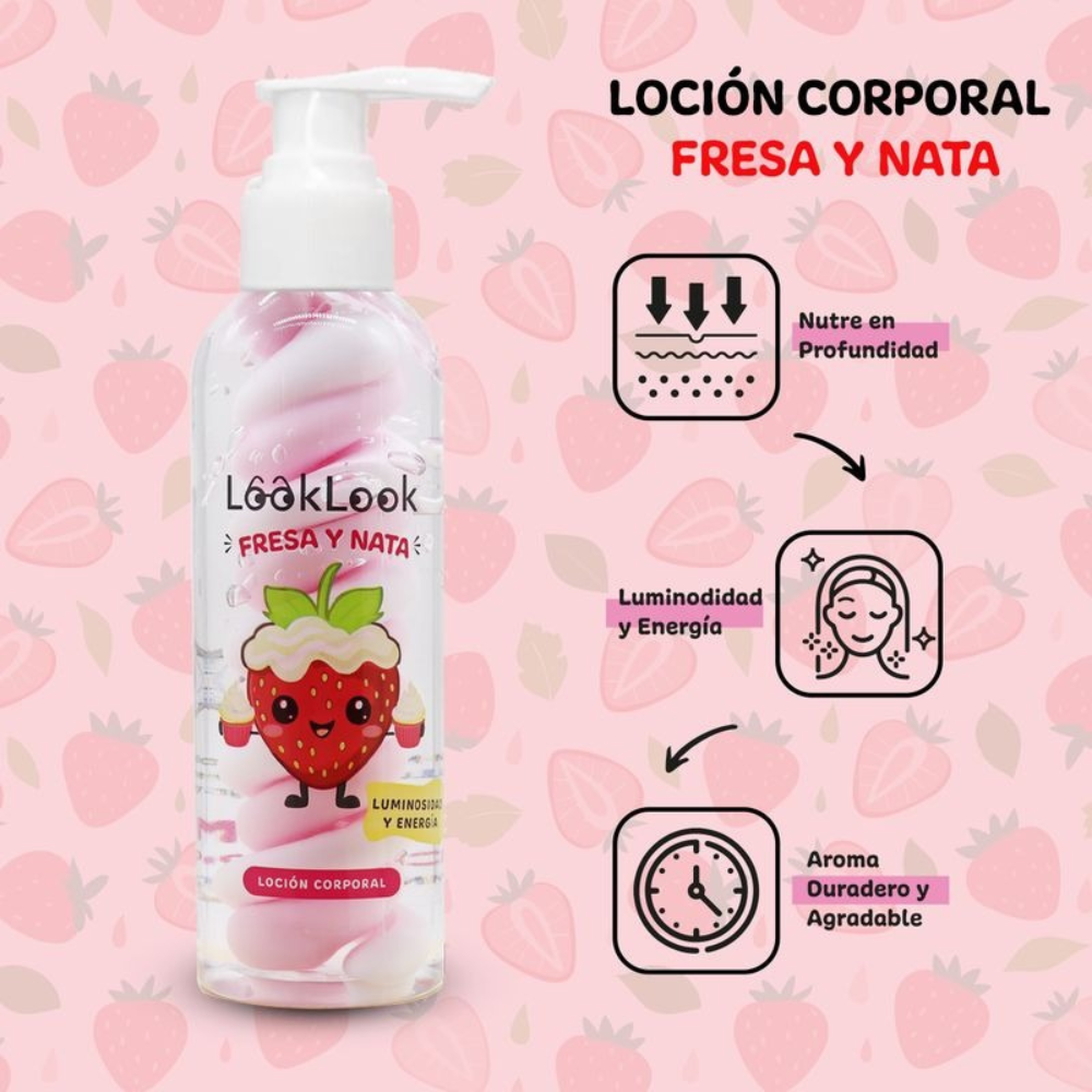 Loción Corporal Fresa Nata - Luminosidad y Energía 🍓