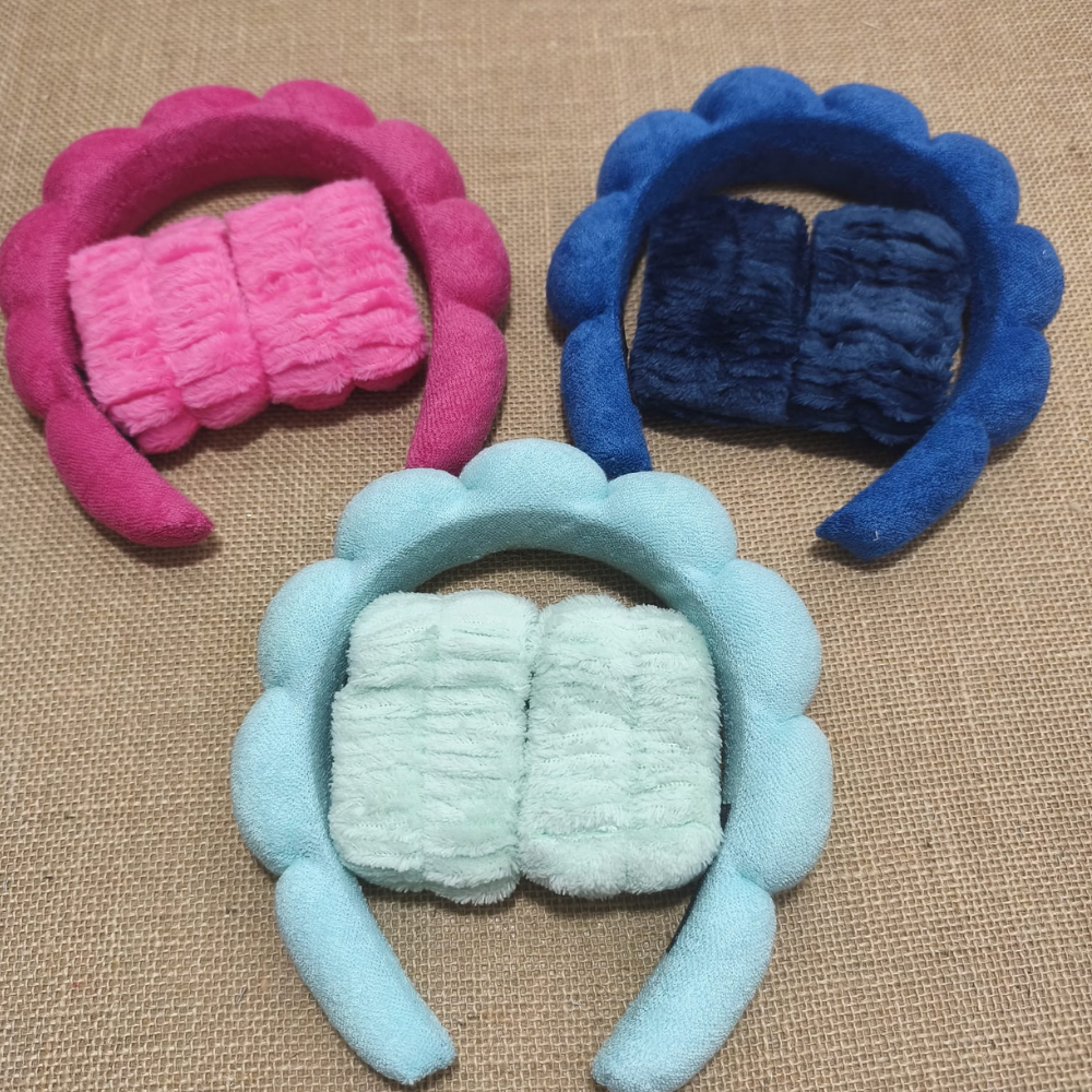 Conjunto Diadema + Muñequeras Skincare