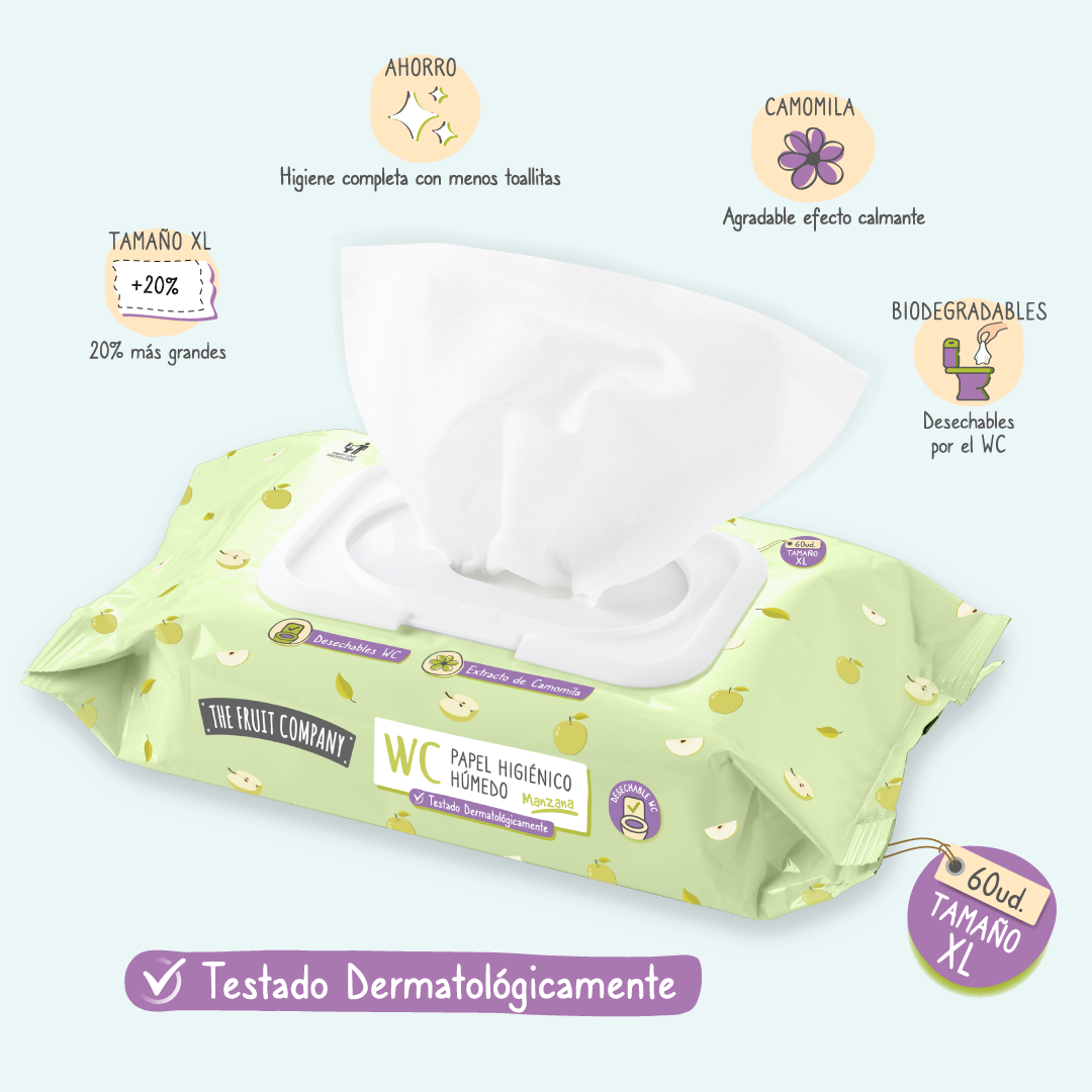 Papel Higiénico Húmedo Manzana