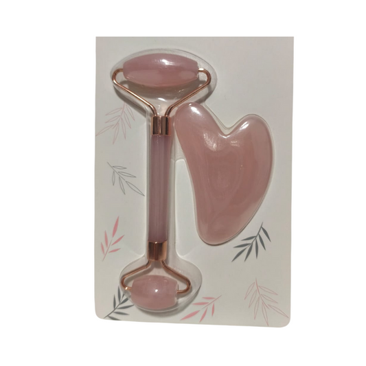 Rodillo de Masaje + Gua sha Rosa